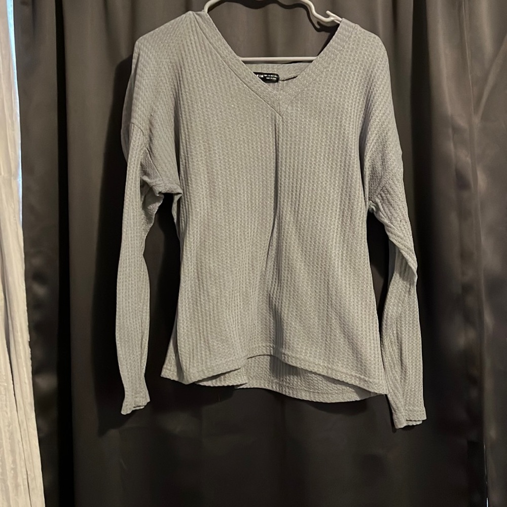 SHEIN waffle knit long sleeve top